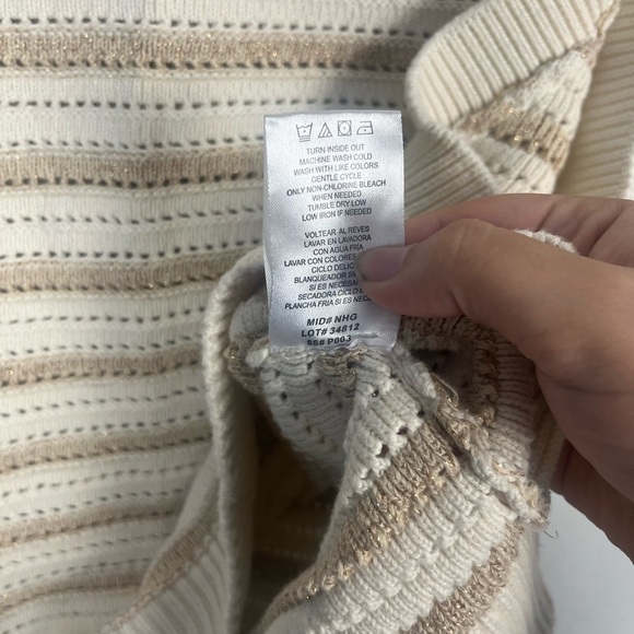 French Connection Sleeveless tan and gold knitted sweater size medium - Picture 4 of 5